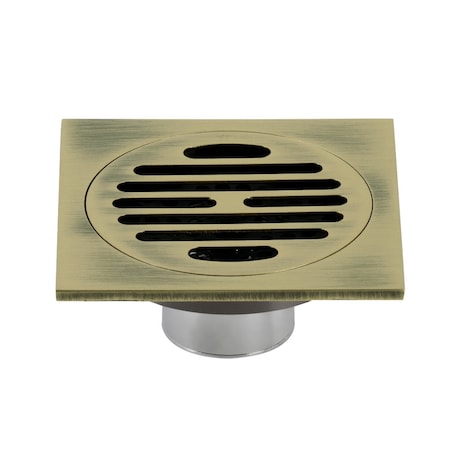 Kingston Brass BSF4262AB Watercourse Symmetric 4" Square Grid Shower Drain, Brass BSF4262AB